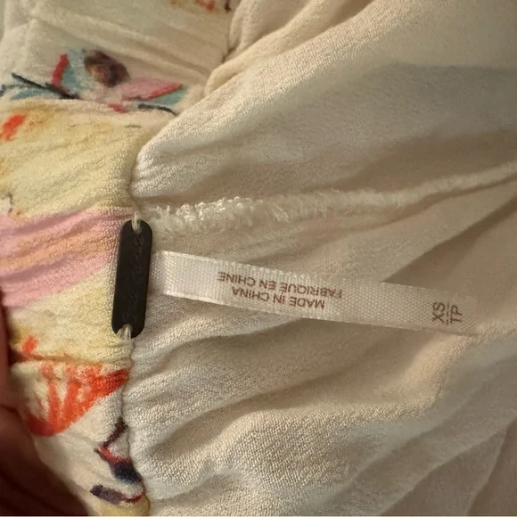 Free People Floral One-Shoulder Romper XS – Boho Summer Vintage FP - Picture 3 of 7